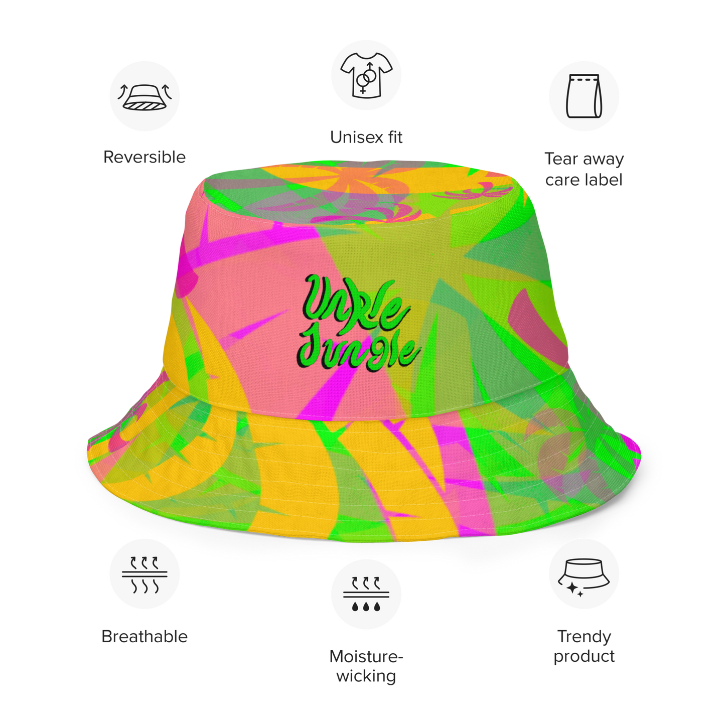 Unkle Jungle Reversible Palm Bucket Hat