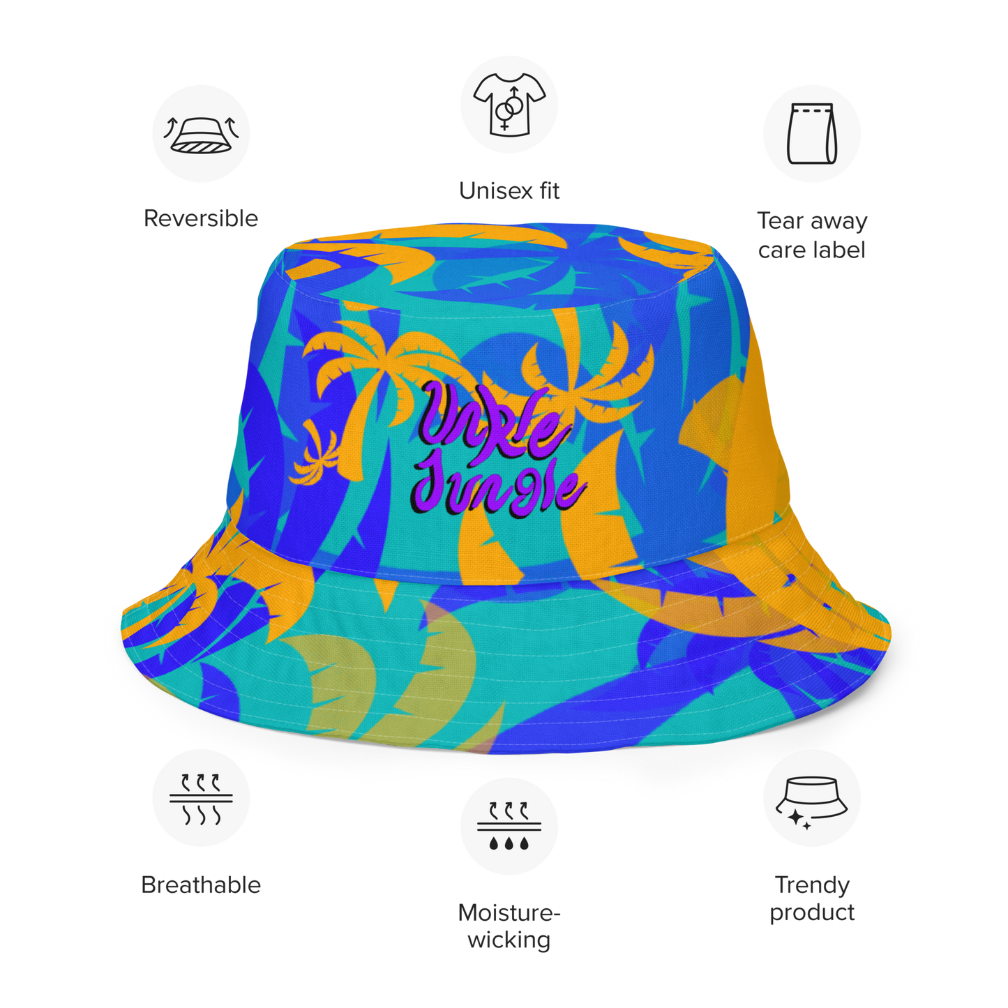 Unkle Jungle Reversible Palm Bucket Hat