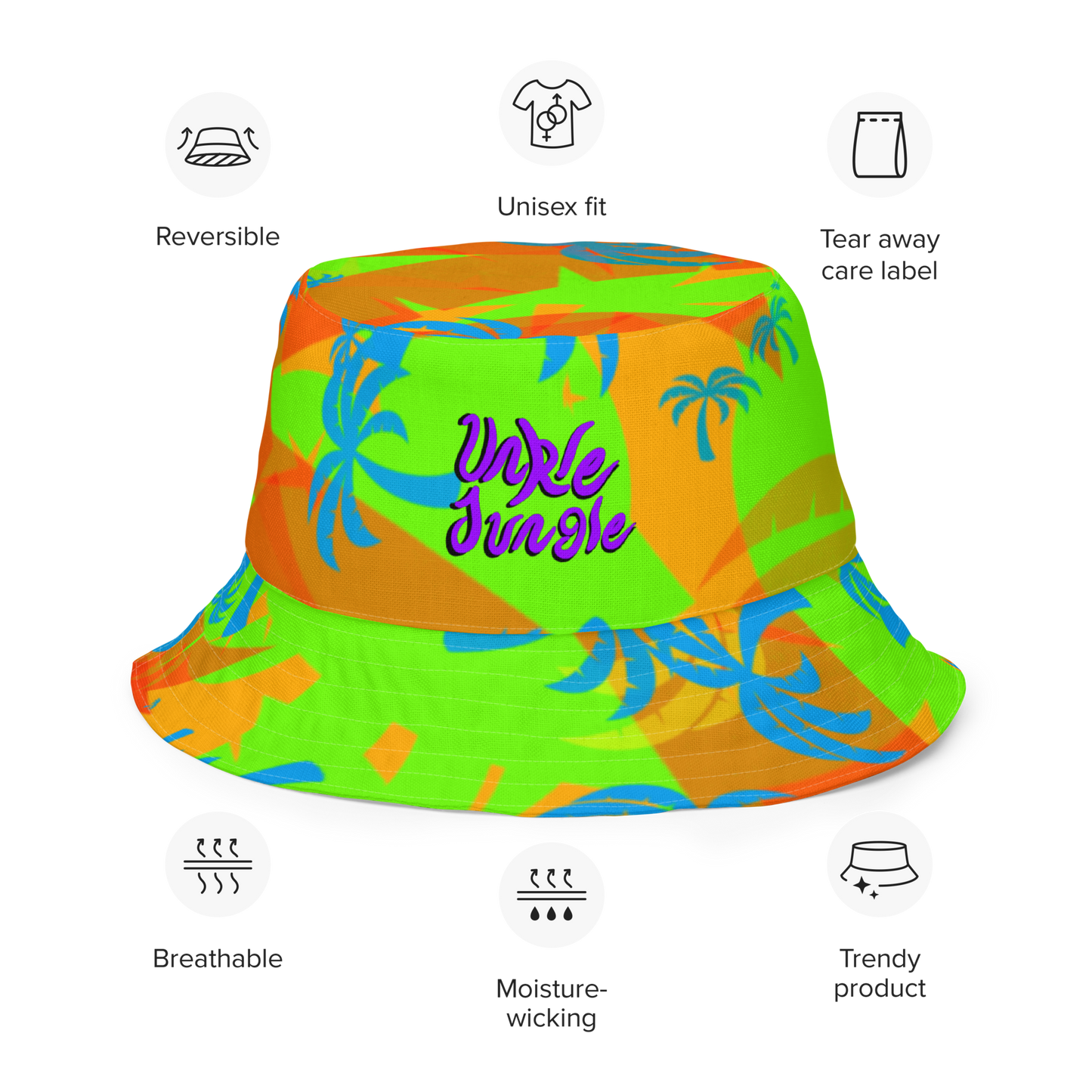 Unkle Jungle Reversible Palm Bucket Hat